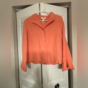 Coldwater Creek Peach Button-Up Blouse